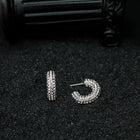 Zircon-Embellished Huggie Hoop Earrings