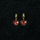 Two-Tone Skull Heart Drop Earrings