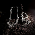 Crest Medallion Curb Chain Necklace