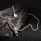 CZ Skull Bar Pendant Necklace