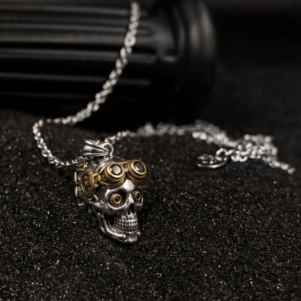 Orb Eyed Skull Pendant Necklace