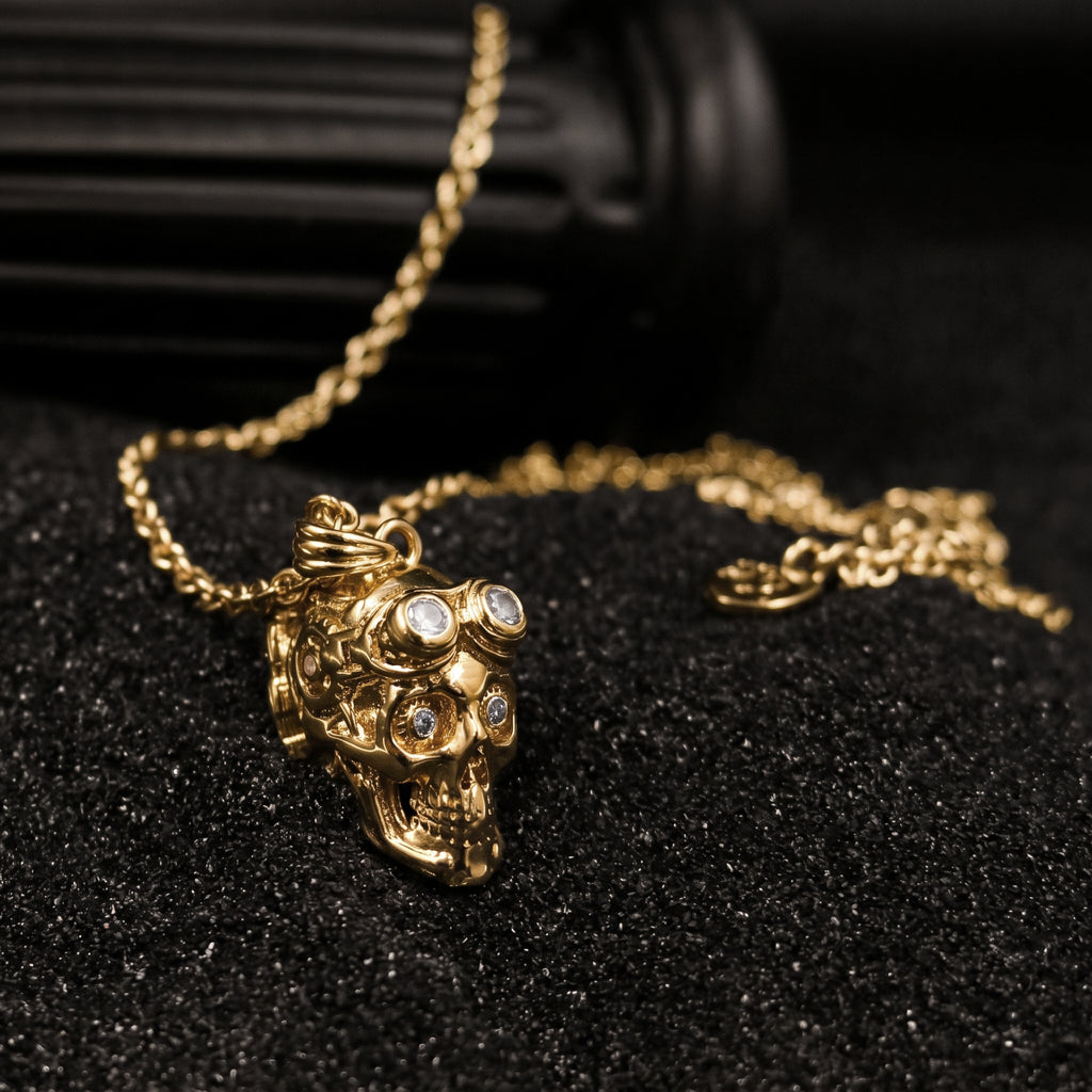 Orb Eyed Skull Pendant Necklace