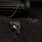 Gilded Rose Skull Pendant Necklace