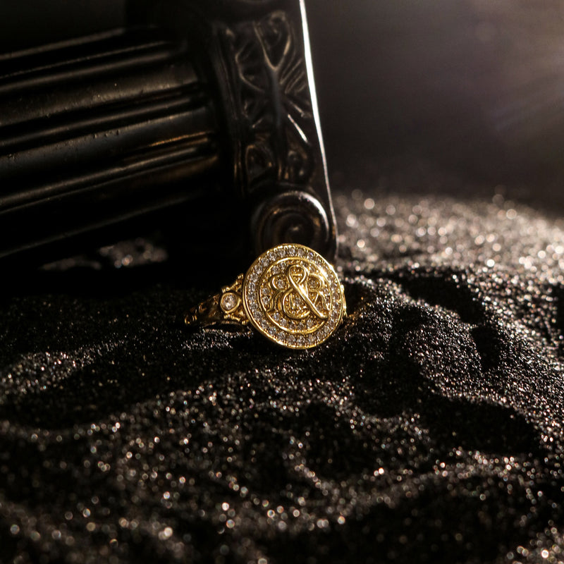 Cubic Zirconia Halo RR Medallion Ring