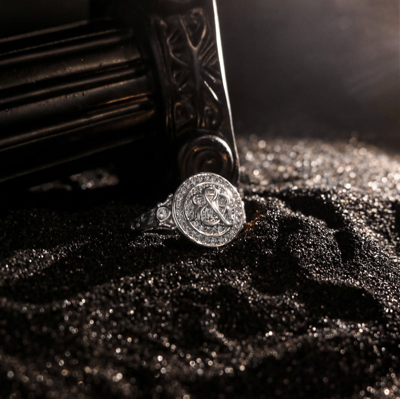 Cubic Zirconia Halo RR Medallion Ring