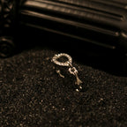Rock & Republic Pavé Link Chain Ring in Silver stainless steel featuring rugged band and pavé crystal oval link.