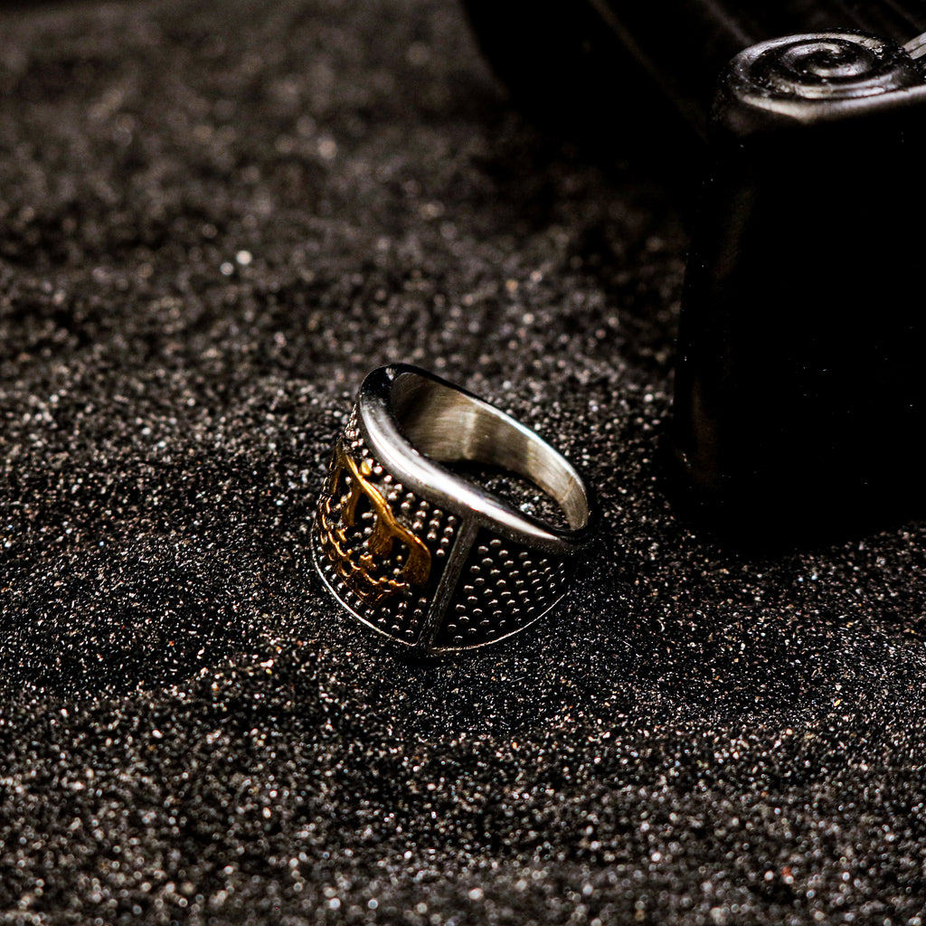 Two-Tone Crown Signet Ring