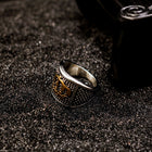 Two-Tone Crown Signet Ring