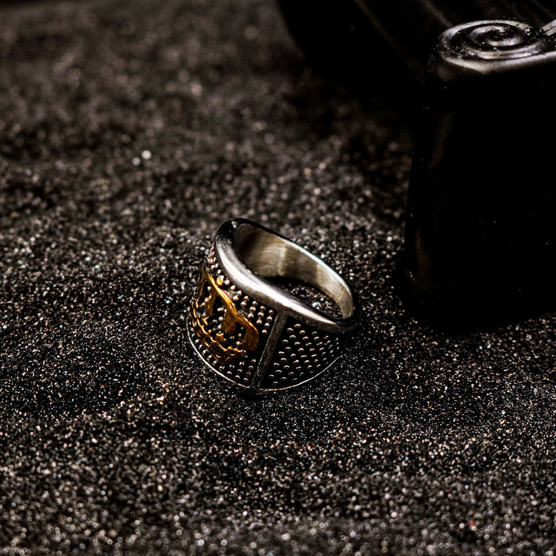 Two-Tone Crown Signet Ring