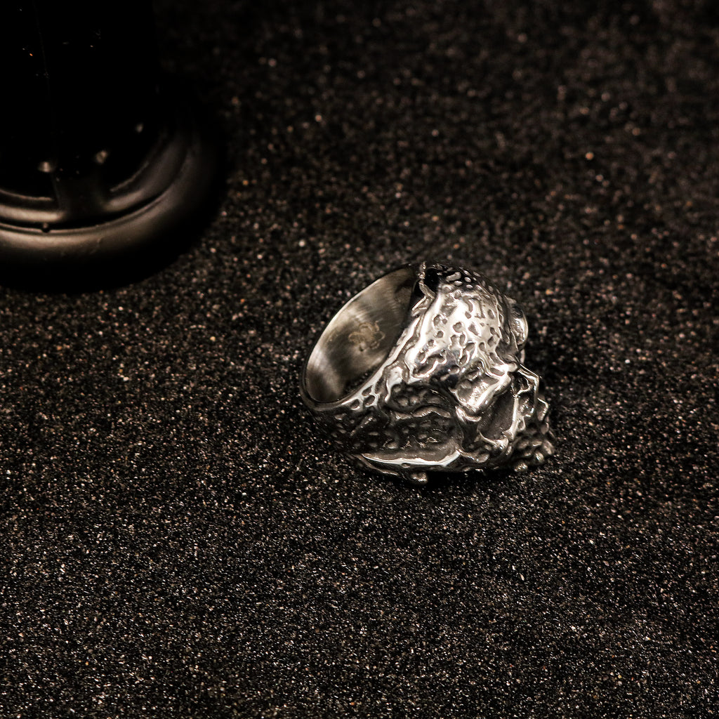 Sculpted Skull Statement Ring