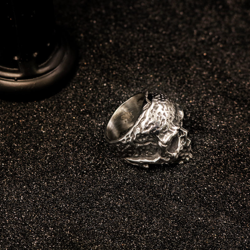 Sculpted Skull Statement Ring