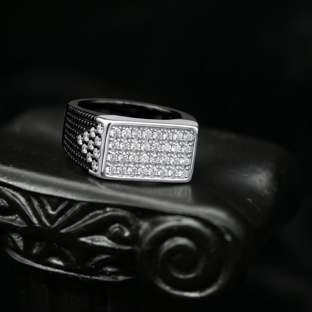 Cubic Zirconia Pavé Signet Ring
