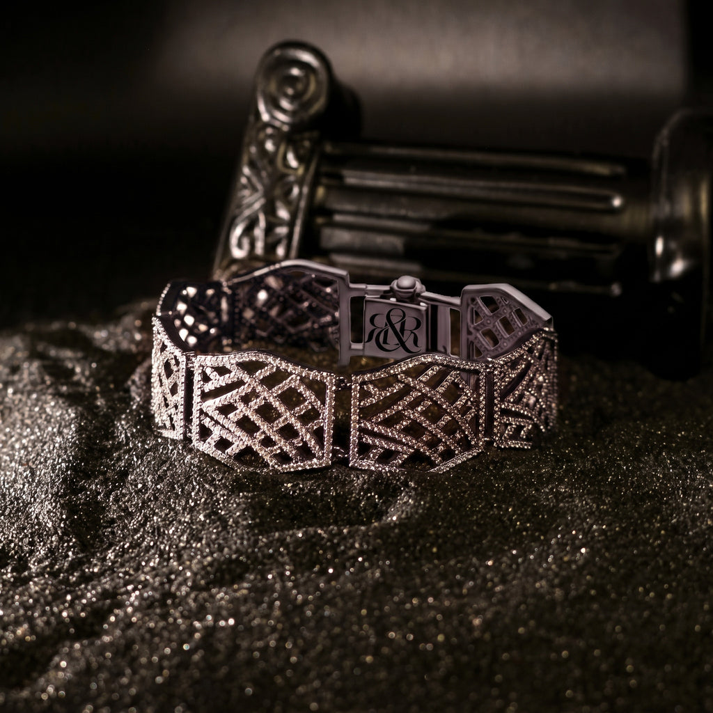 Geometric Lattice Zircon Wristband