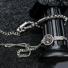 Skull Medallion Zircon-Embellished Chain Wristband