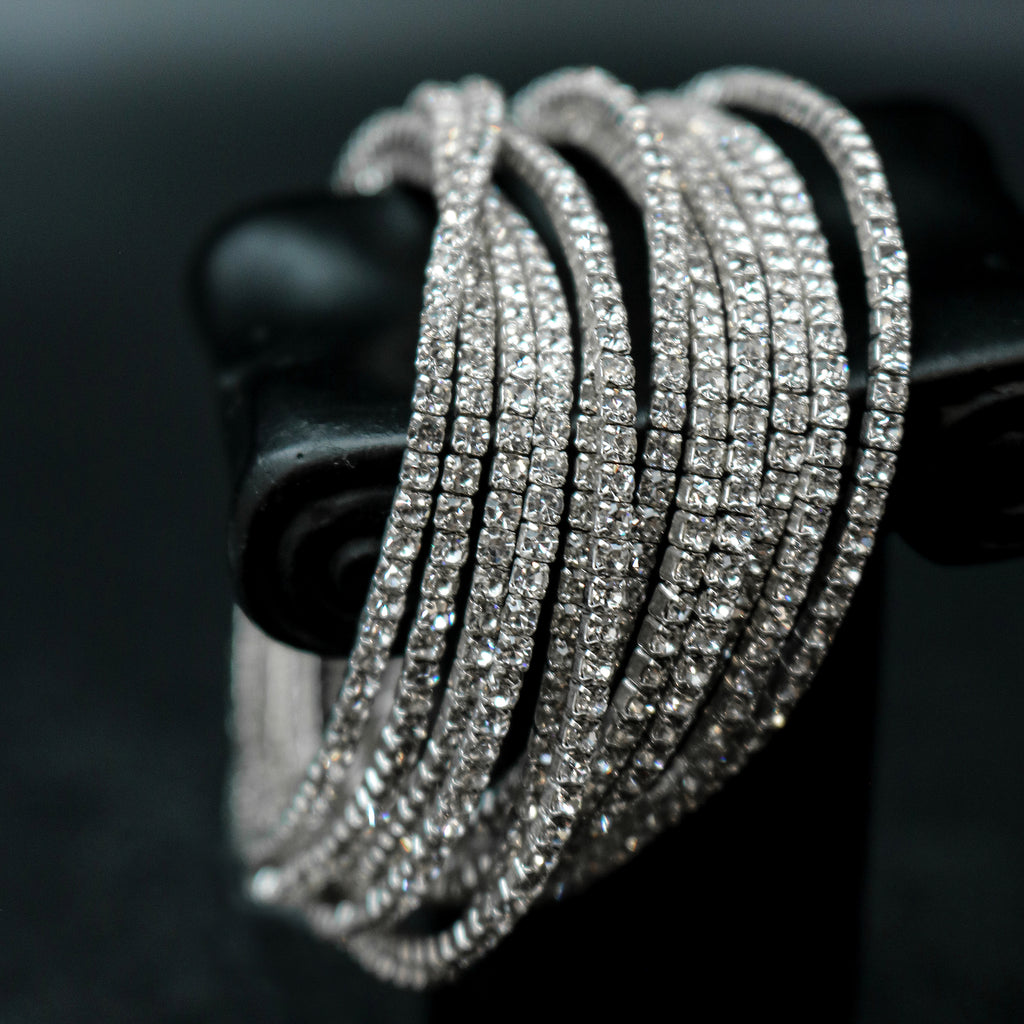 Multi Row Cubic Zirconia Wristband