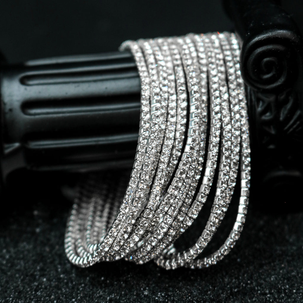 Multi Row Cubic Zirconia Wristband
