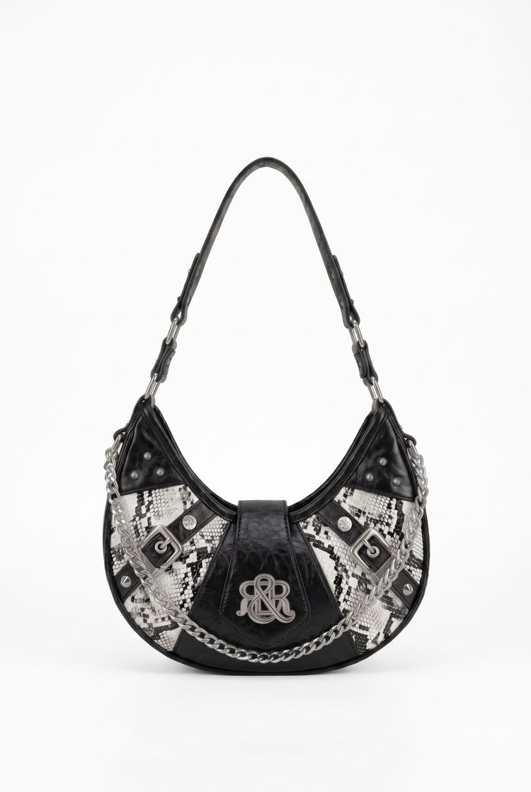 Vesper Snake-Print Chain Shoulder Bag