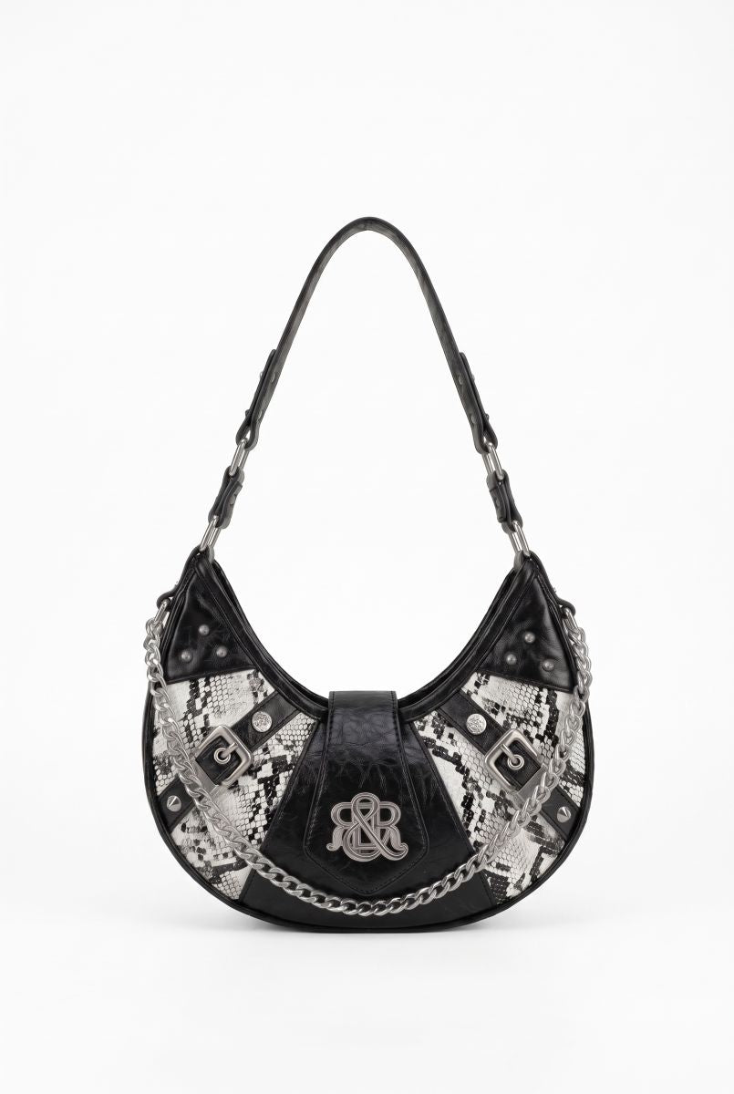 Vesper Snake-Print Chain Shoulder Bag