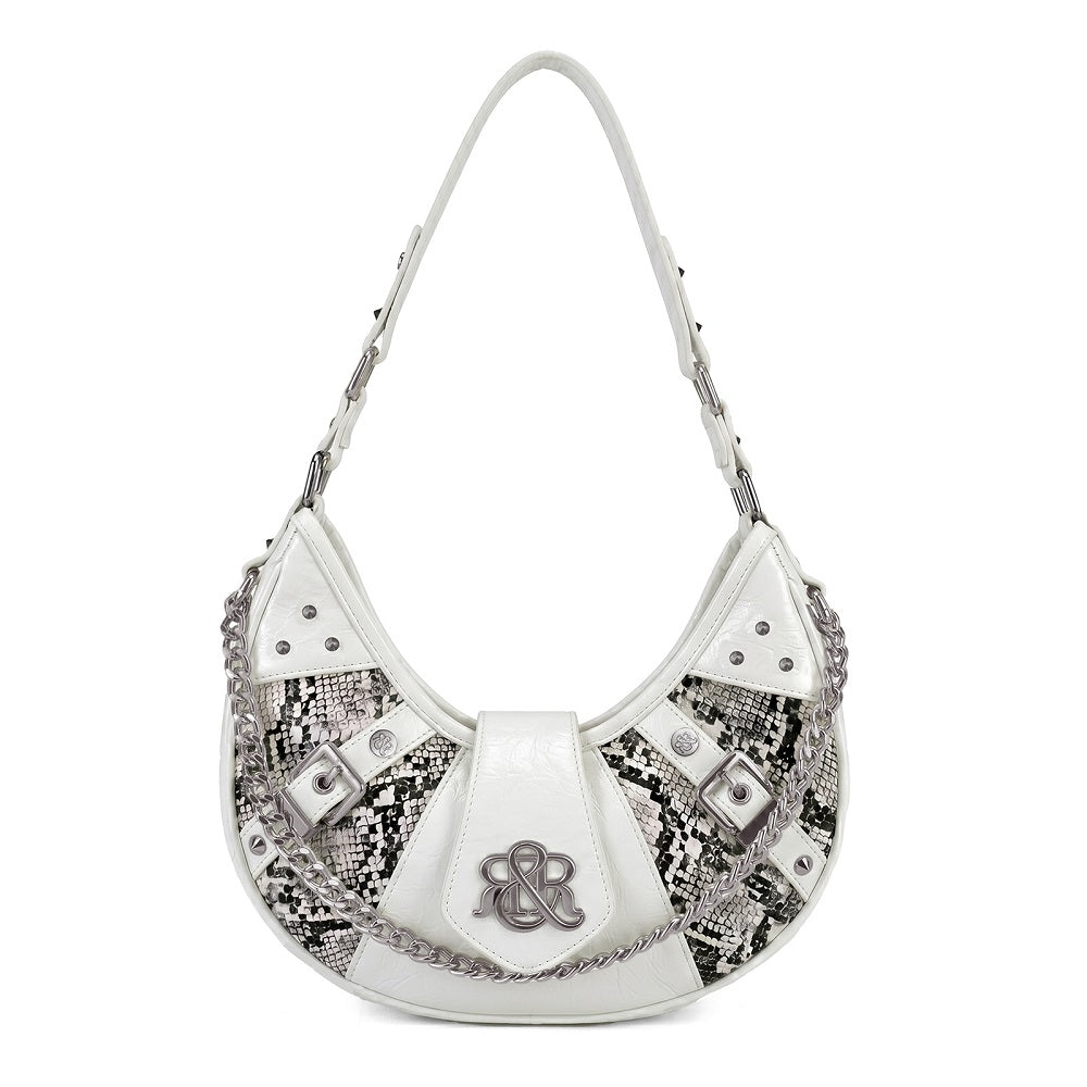 Vesper Snake-Print Chain Shoulder Bag
