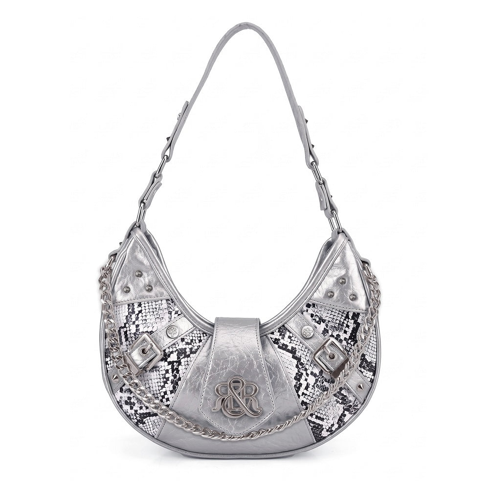 Vesper Snake-Print Chain Shoulder Bag