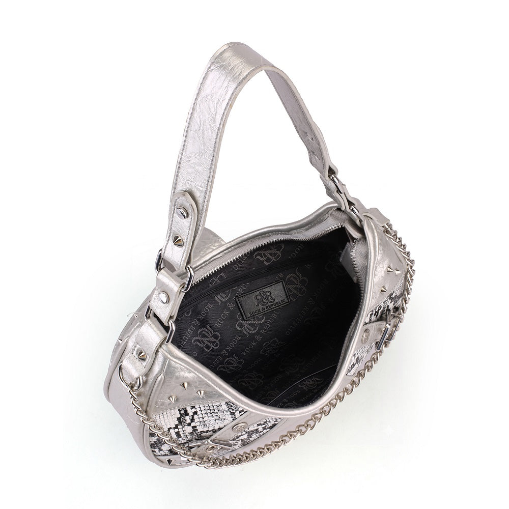 Vesper Snake-Print Chain Shoulder Bag