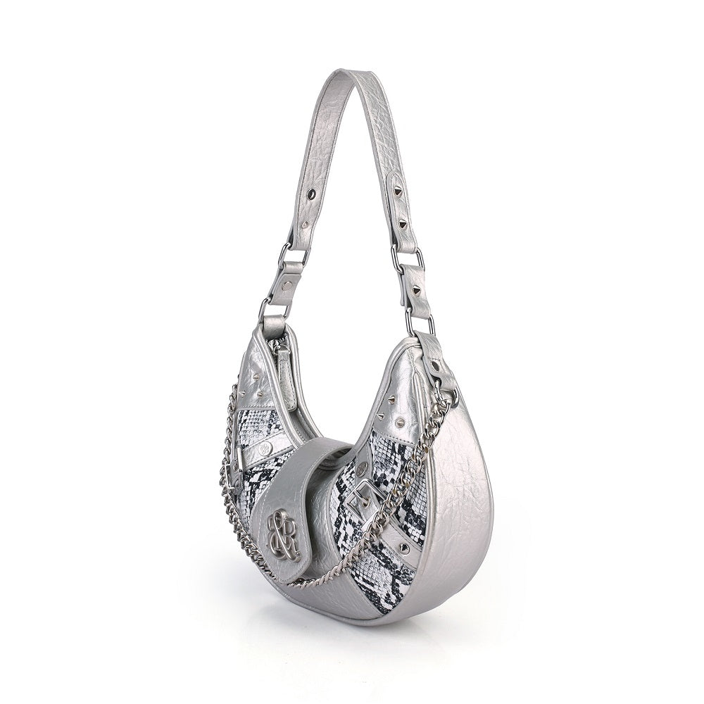 Vesper Snake-Print Chain Shoulder Bag