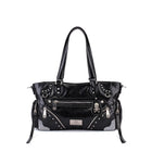 Women's Studded Zip-Pocket Tote Shoulder Bag