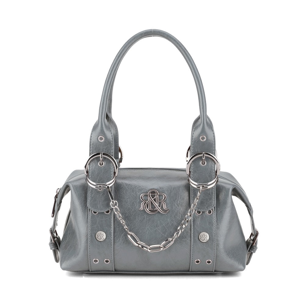 Satchel Handbag with Silver Chain and RR Logo Detail