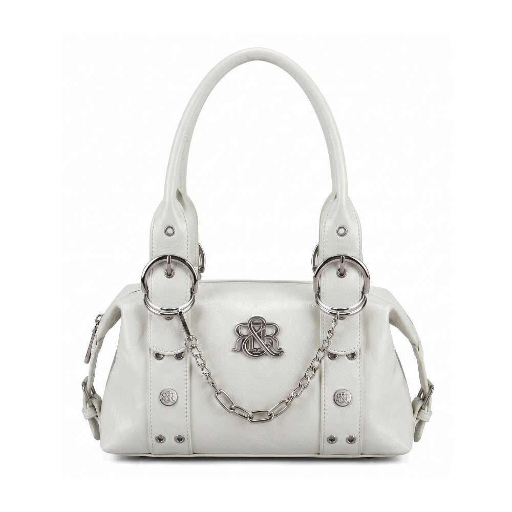 Satchel Handbag with Silver Chain and RR Logo Detail