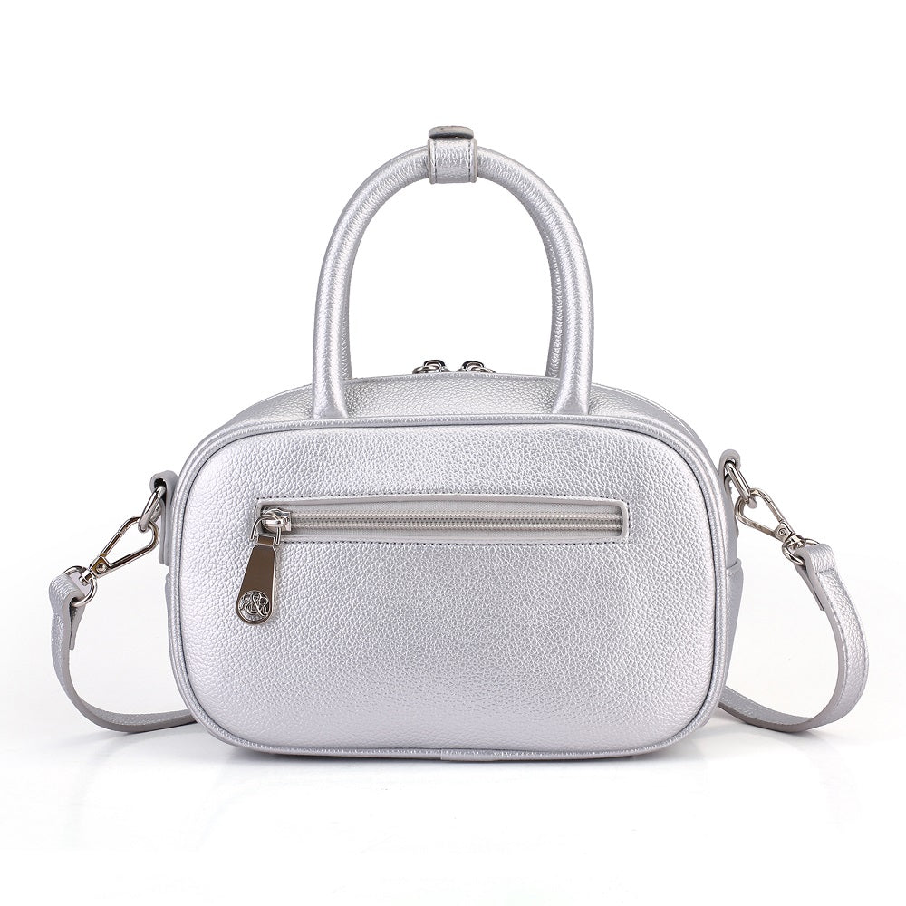 Women's Studded Logo Medallion Satchel Crossbody Bag