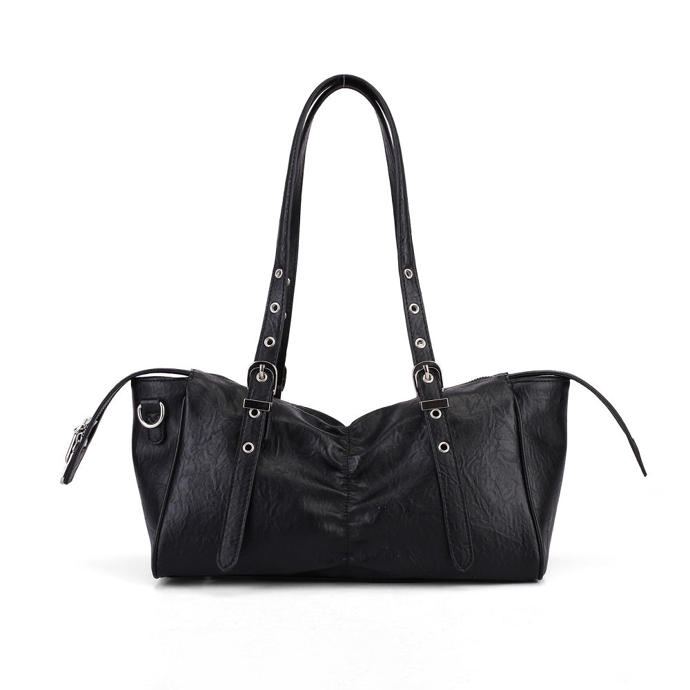Dual Zip Top Handle Bag with RR Logo Hardware and Ring Detail