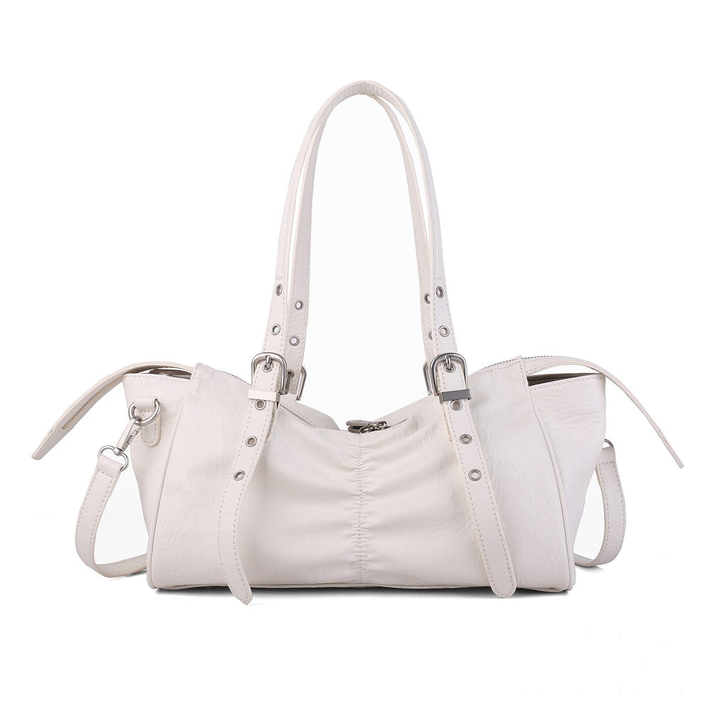 Dual Zip Top Handle Bag with RR Logo Hardware and Ring Detail