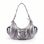Women's Studded Buckle-Front Hobo Shoulder Bag
