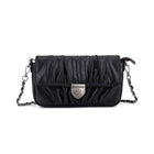 Ruched Flap Crossbody Bag with Shield R&R Logo Hardware