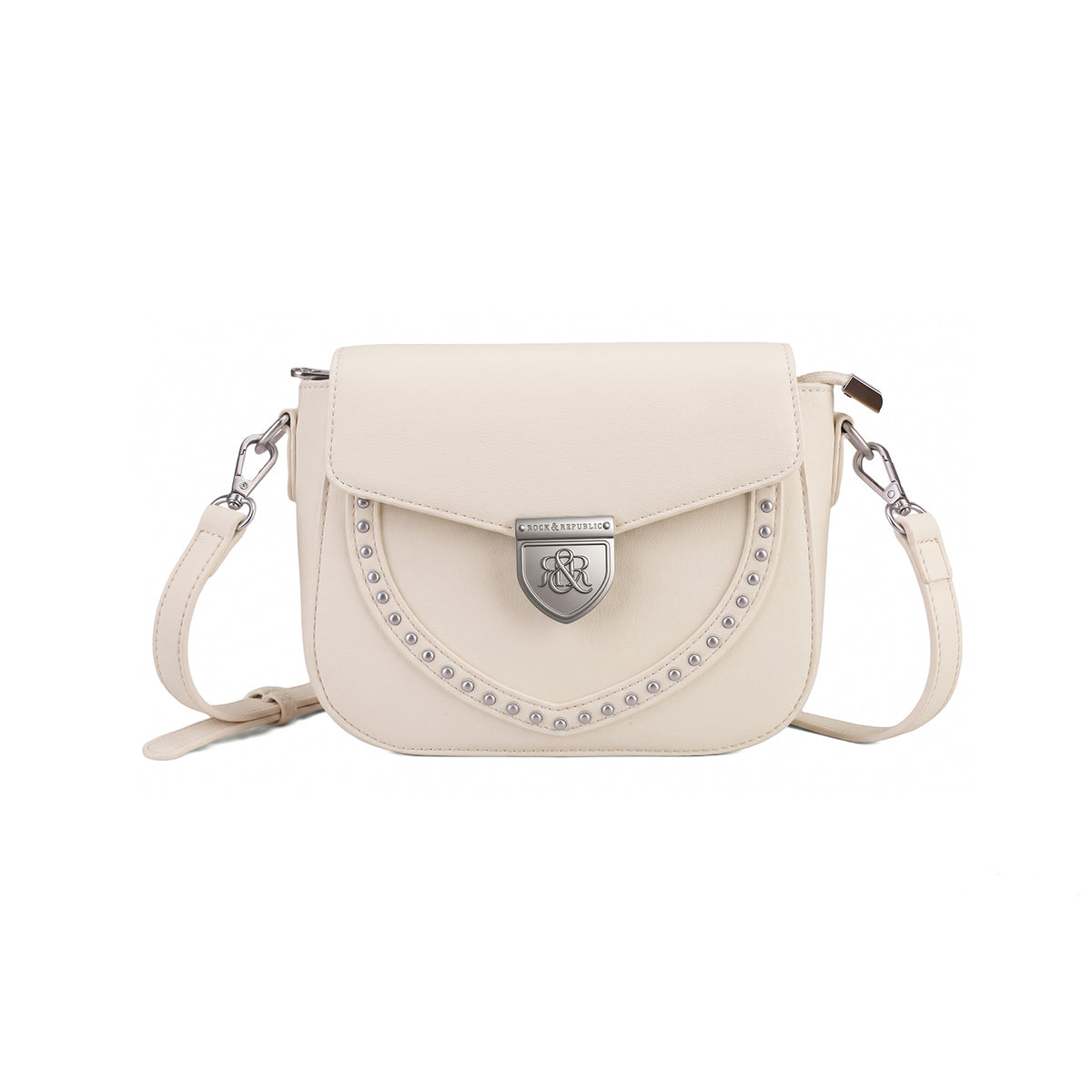 Shield Lock Saddle Crossbody Bag