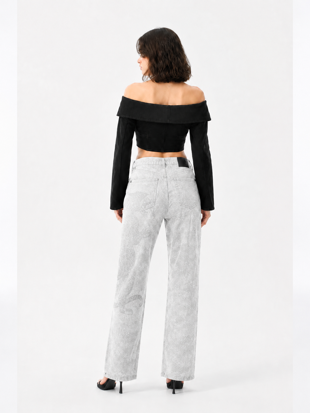 Kaia Tonal Leopard Panel Straight Jean