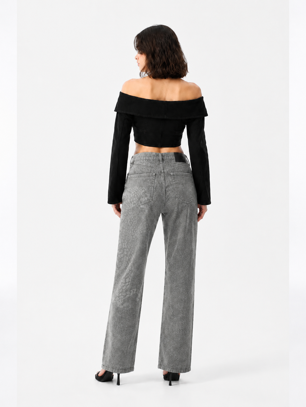 Kaia Tonal Leopard Panel Straight Jean