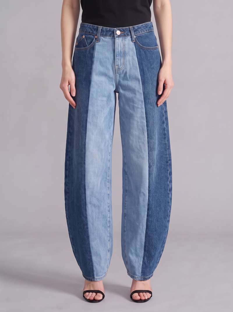 Rowan Two-Tone Panel Barrel Leg Jean