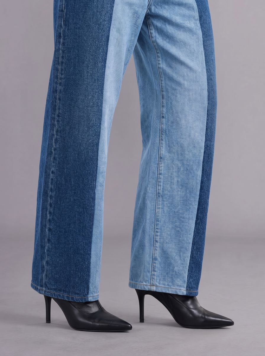Rowan Two-Tone Panel Barrel Leg Jean