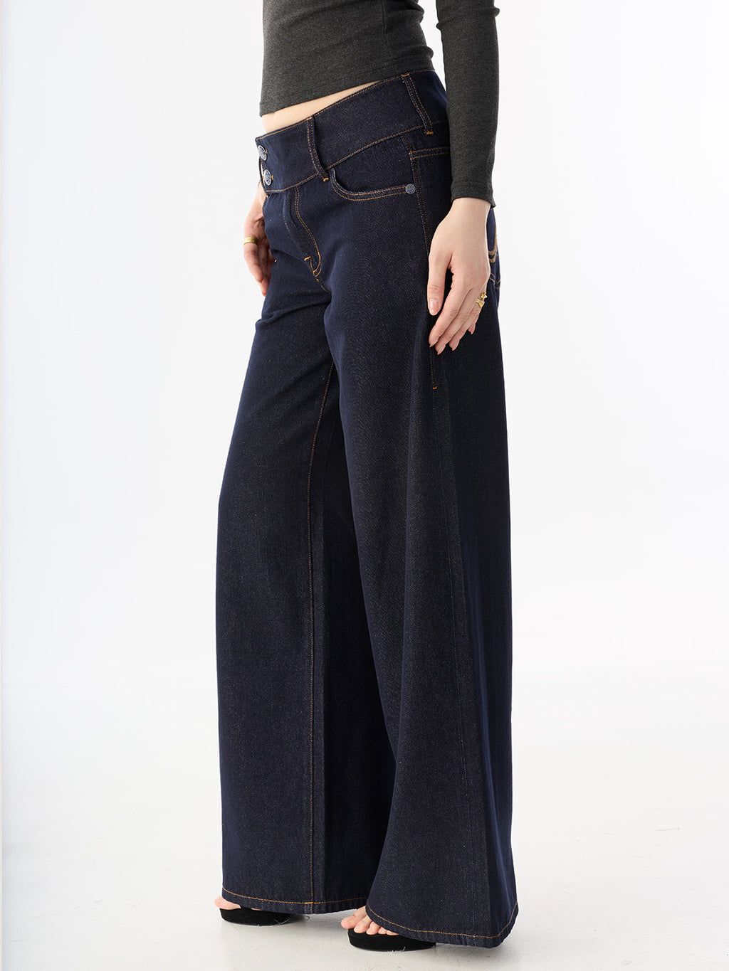 Kaia Rhinestone Pocket Straight Jean