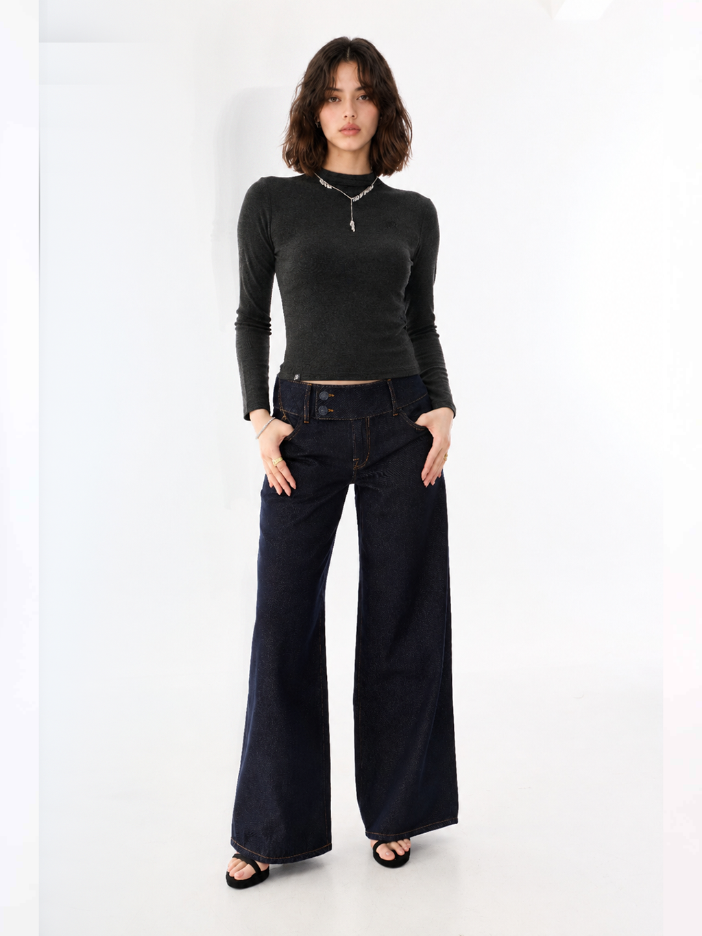 Kaia Rhinestone Pocket Straight Jean