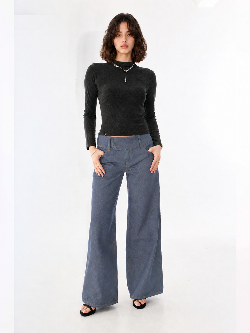 Kaia Rhinestone Pocket Straight Jean