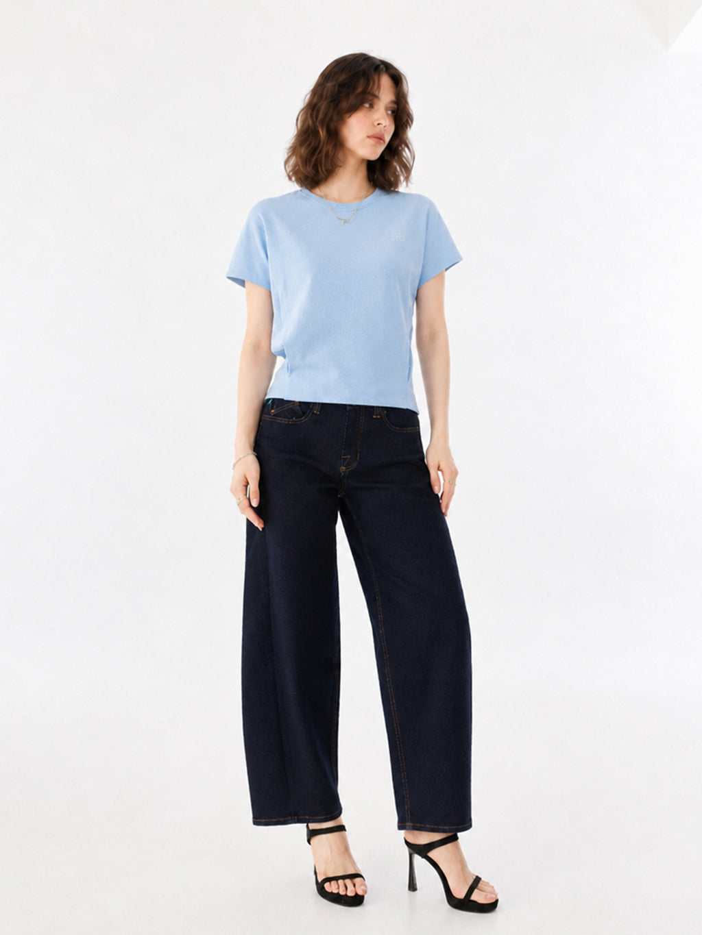 Kendall Dark Rinse Wide Leg Jean