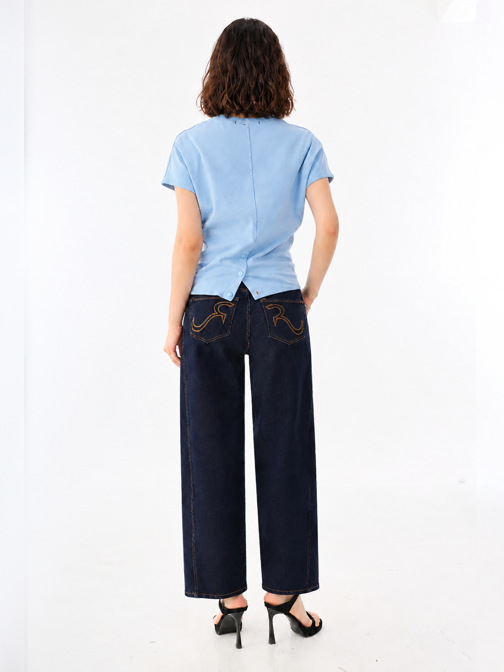 Kendall Dark Rinse Wide Leg Jean