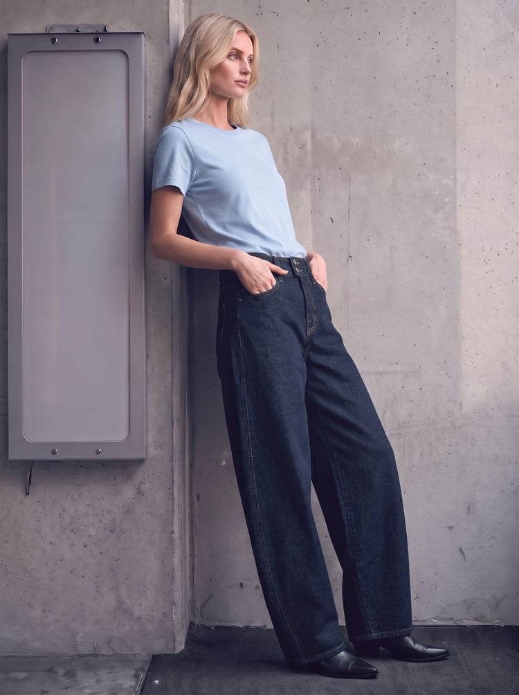 Kendall R Stitch Barrel Leg Jean