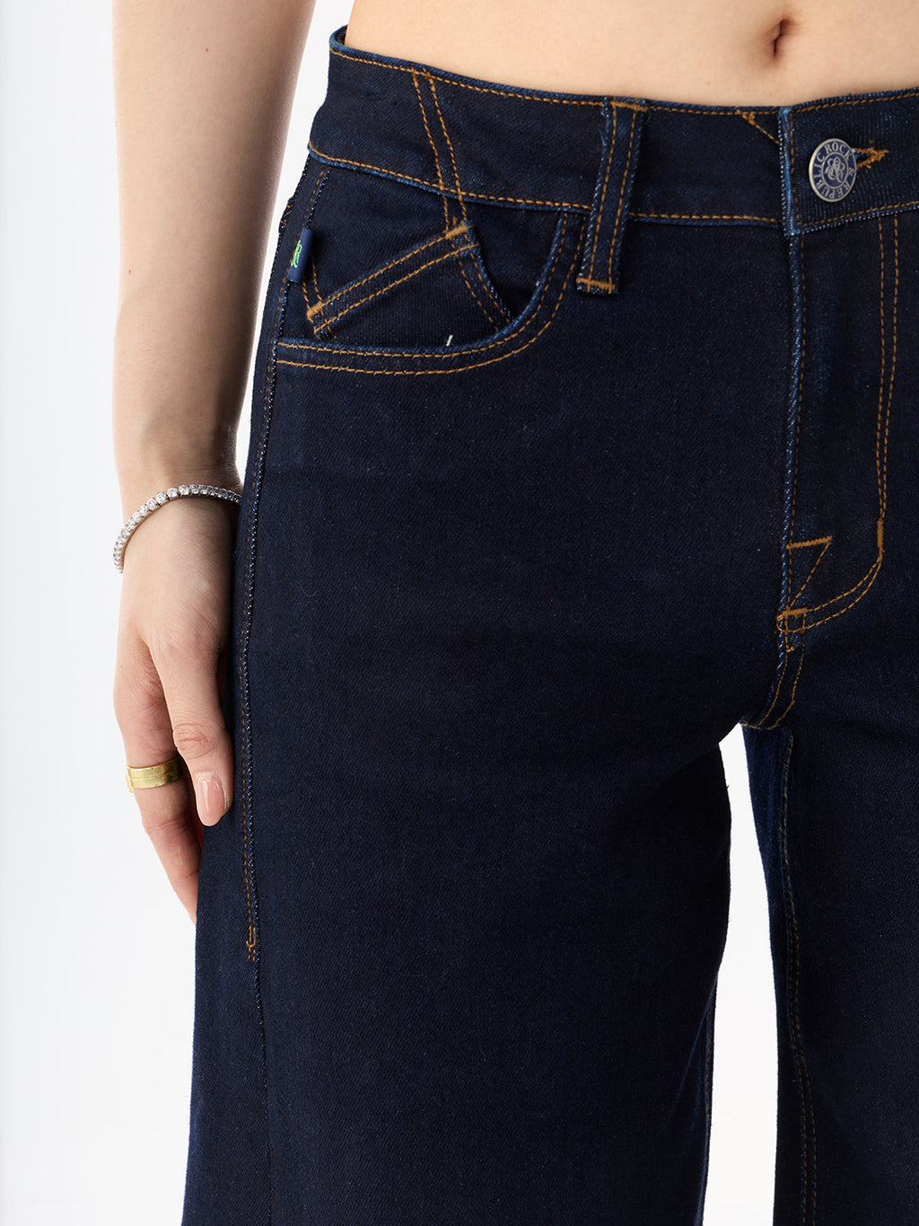 Kendall Dark Rinse Wide Leg Jean