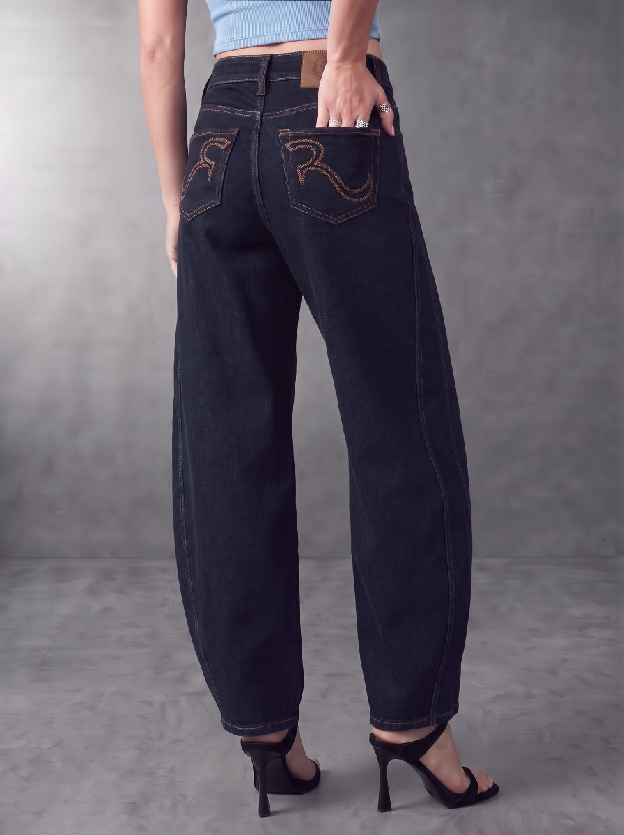 Kendall R Stitch Barrel Leg Jean