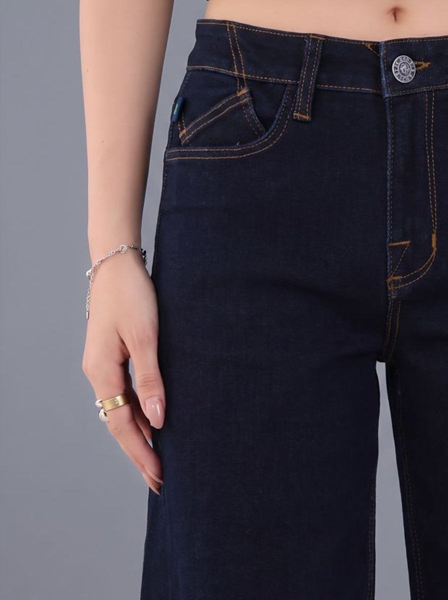 Kendall Dark Rinse Wide Leg Jean