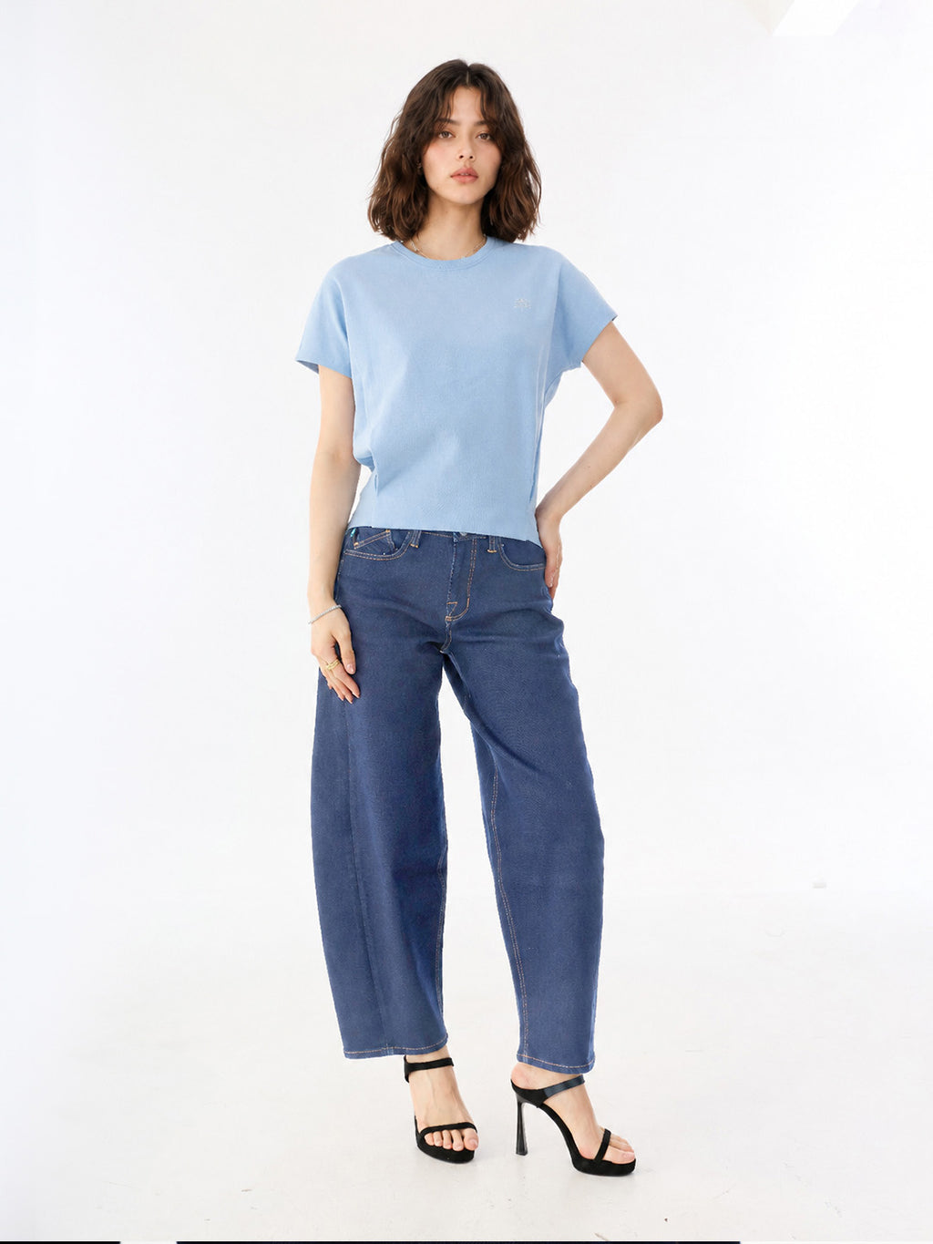 Kendall Dark Rinse Wide Leg Jean