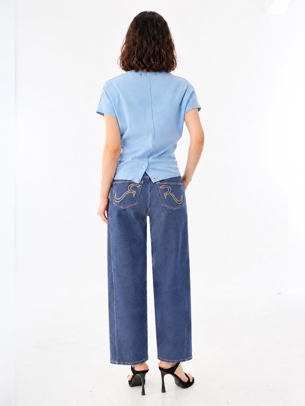 Kendall Dark Rinse Wide Leg Jean